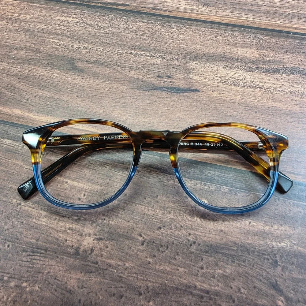 Warby Parker Downing M 344 Eyeglasses Tortoise Blue Gradient 48-21-140 Round
